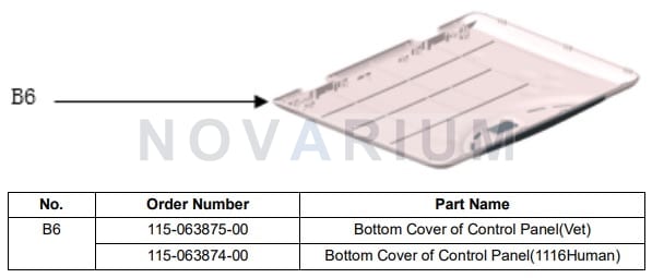 Mindray 115-063875-00 - Bottom Cover of Control Panel(Vet-1116Human), 115-063874-00  .jpg